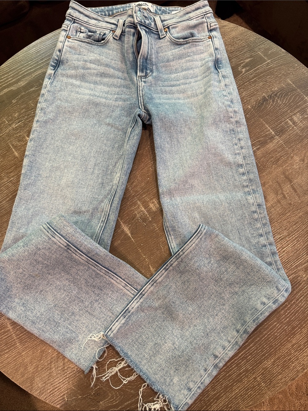 PAIGE Light Blue Straight-Leg Jeans